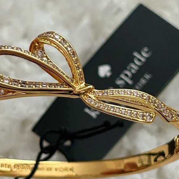 Kate Spade Gold Ribbon Bracelet with Sparkling Accents - Picture 3 of 5